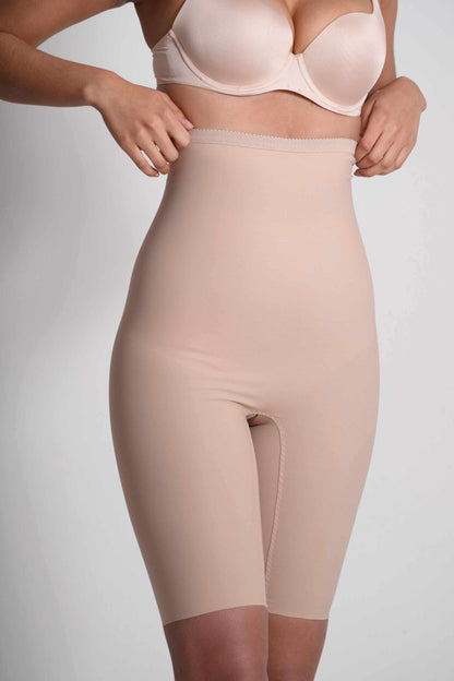 SHELBY SEAMLESS HIGH RISE SHORTS for women, nude, high waisted shapewear, firm control, anti-rolling, wedding.